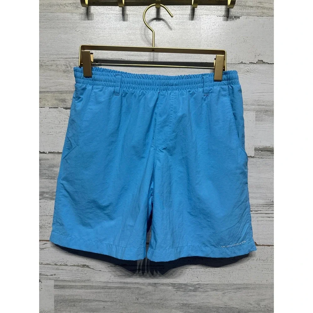 Columbia Swim Trunks Boys 14/16 Blue Omni-Shade PFG Mesh Lined *Flawed